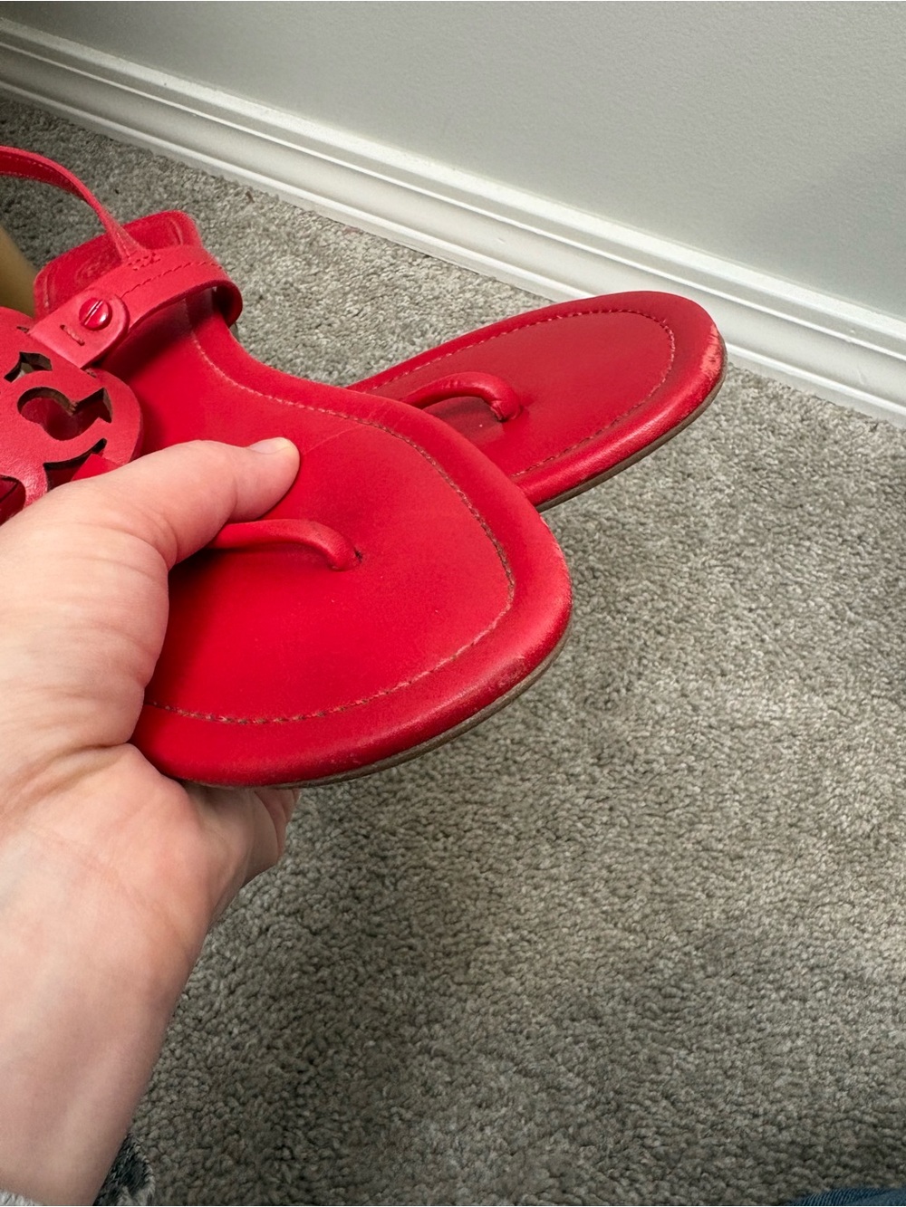 Tory Burch Red Miller Sandals - Picture 11 of 14